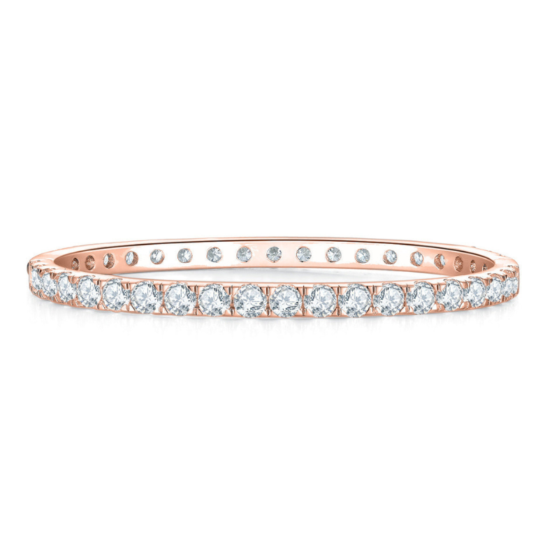 S925 Silver Moissanite 4mm Bangle Bracelet