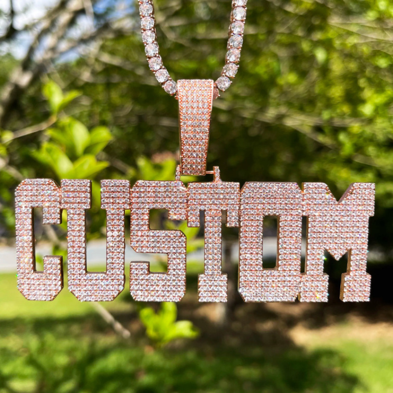 Moissanite Hip Hop Monogram Pendant