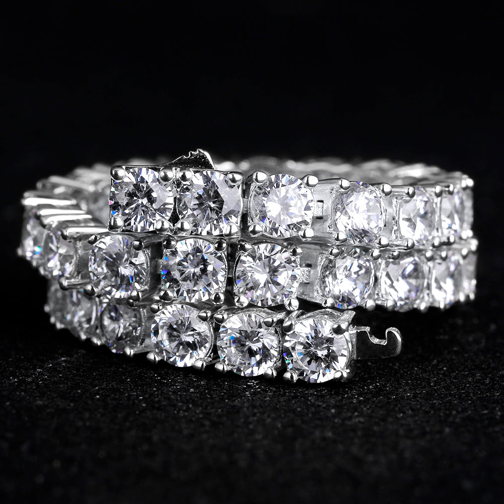 5mm Moissanite White Gold  Diamond Mens Tennis Chain