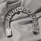 12mm Moissanite Hip-Hop Three-Dimensional Cuban Bracelet