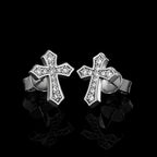 Moissanite Clustered Cross Stud Earrings