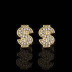 S925 & VVS Moissanite Dollar Sign Stud Earrings