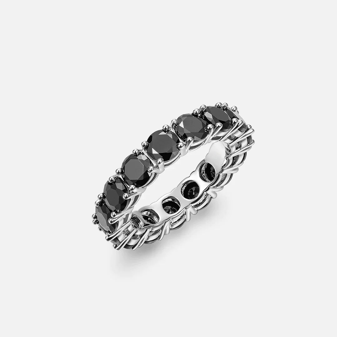 S925 Moissanite 5mm Black Eternity Ring