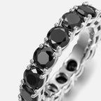 S925 Moissanite 5mm Black Eternity Ring