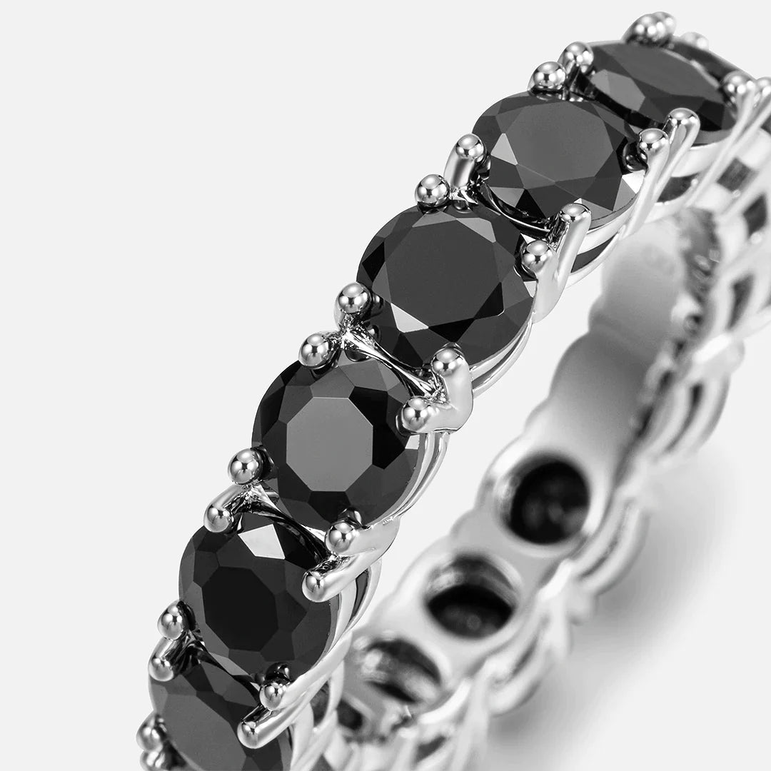 S925 Moissanite 5mm Black Eternity Ring