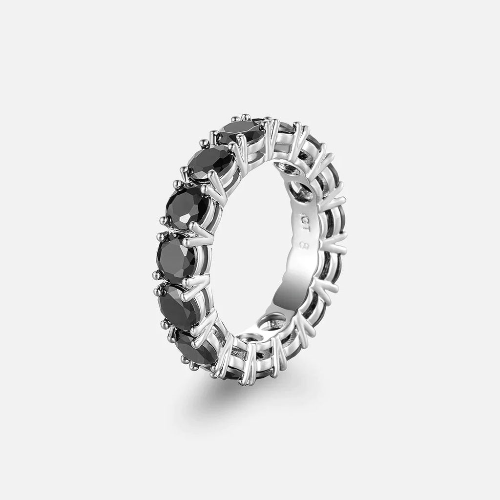 S925 Moissanite 5mm Black Eternity Ring