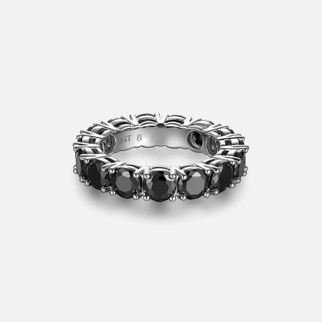 S925 Moissanite 5mm Black Eternity Ring