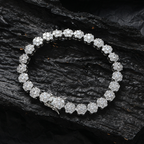 8mm Moissanite Hip Hop Floral Bracelet