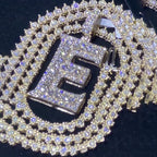 Moissanite Customizable Letters Pendant Love Tennis Chain Set