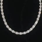 7.5mm Moissanite Hip Hop Round Bead Cuban Chain
