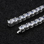 5mm Moissanite Tennis and 12mm Cuban Link Bracelet Set for Men's