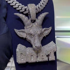Moissanite Three-dimensional Goat Pendant Set (Smaller Version)
