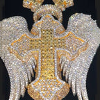 S925 Moissanite Winged Cross Pendant（Pendant only, chain not included.）