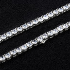 5mm Moissanite White Gold  Diamond Mens Tennis Chain