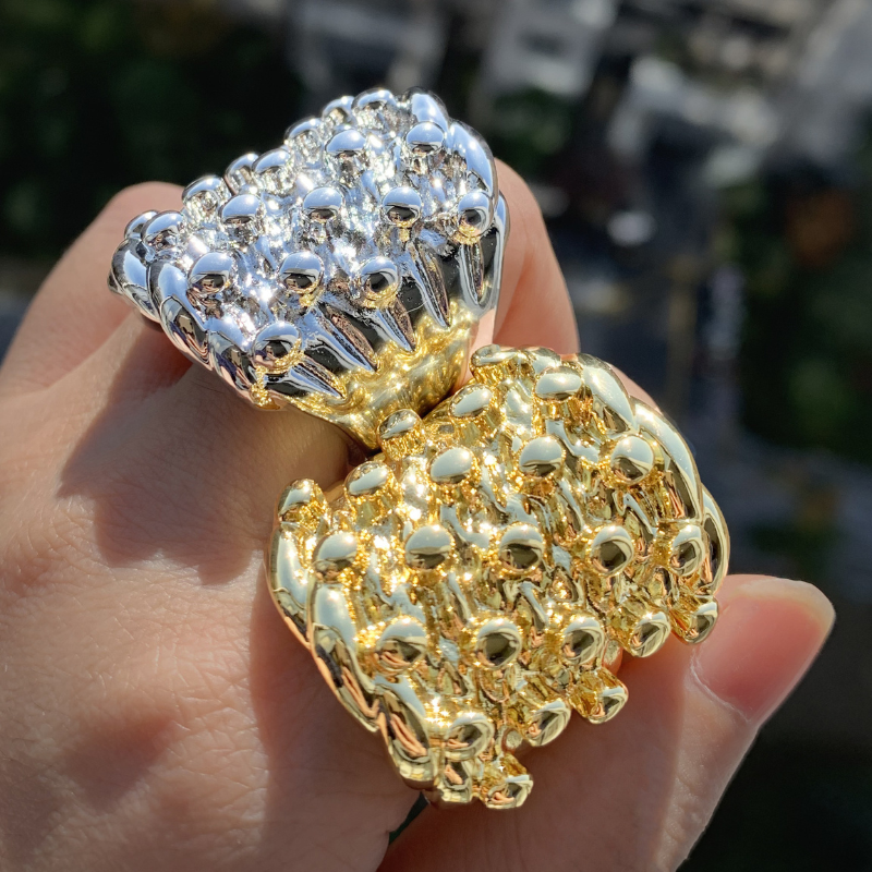 Hip Hop Bold Lava Metallic Ring