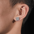 Moissanite Princess Square Earrings