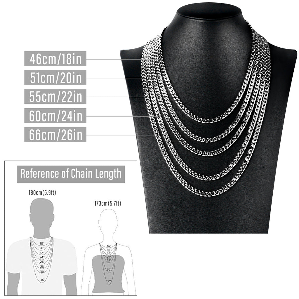 6mm Miami Cuban Set in White Gold for Men's Chain