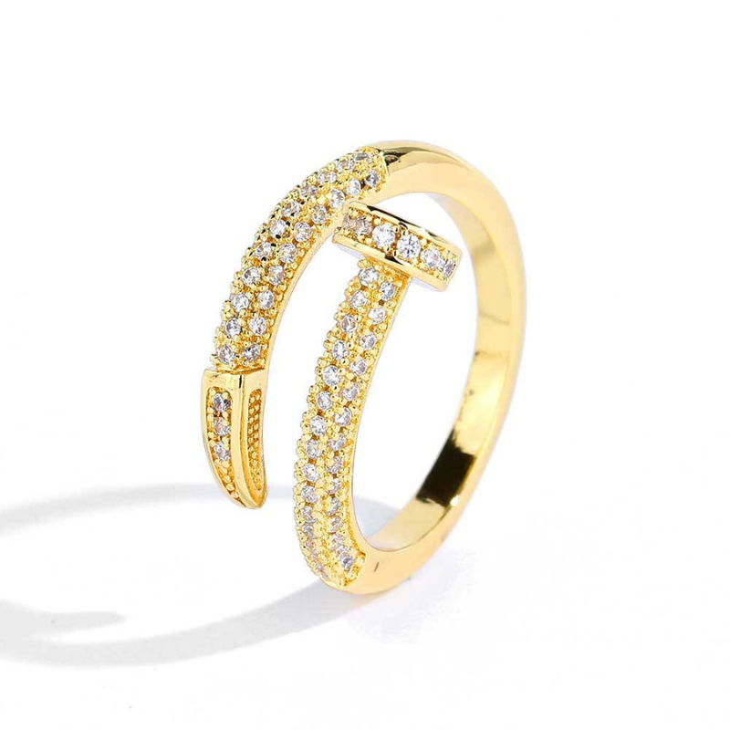 Moissanite Pin Geometric Design Ring