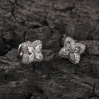 Moissanite Inlaid Gemstone Clovers Lucky Earrings