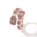 Moissanite Hip Hop Baguette Open Geometric Ring