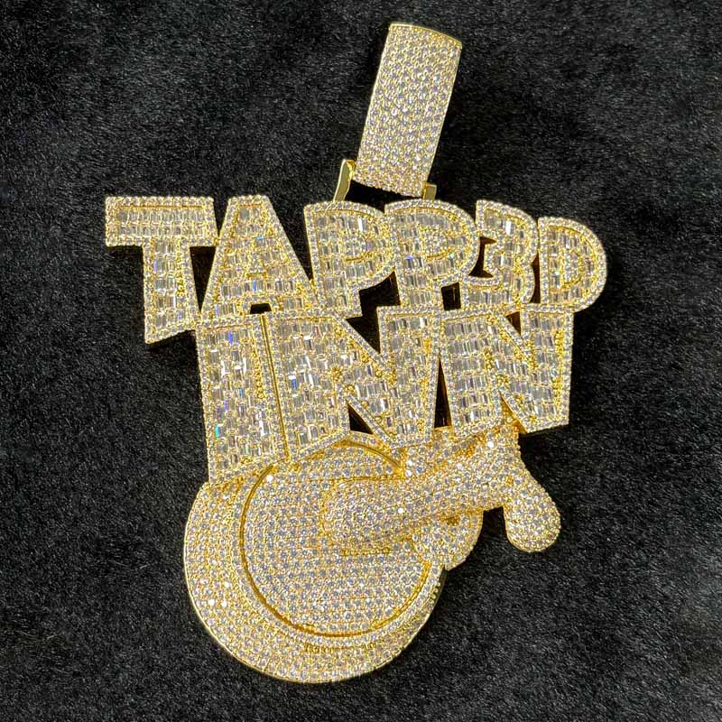 Moissanite New TAPP3D INN Custom With a Button to Press Pendant