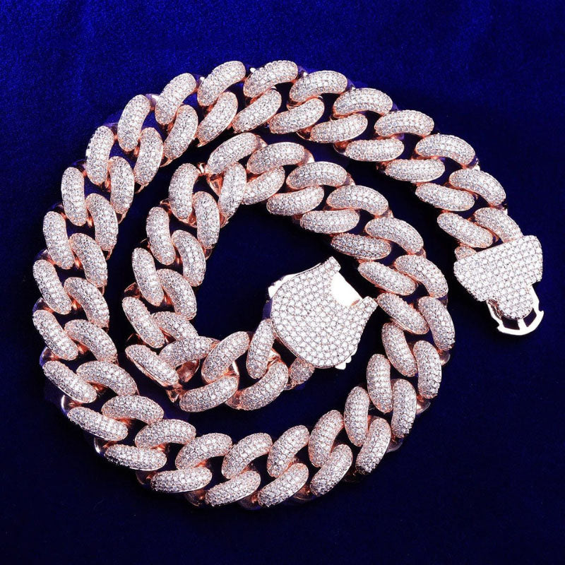 Moissanite Unique Design Buckle Bubble Cuban Chain