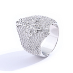 Moissanite Hip Hop Cross Shield Ring