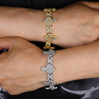 Moissanite Cross Infinity Cuban Bracelet