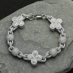 Moissanite Hip Hop Bubble Beads Clovers Bracelet
