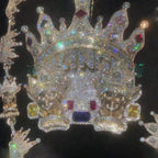 Moissanite Colored Gemstone Crown KING Pendant