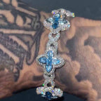 Aquamarine Color Marquise Moissanite Infinity Lucky  Bracelet