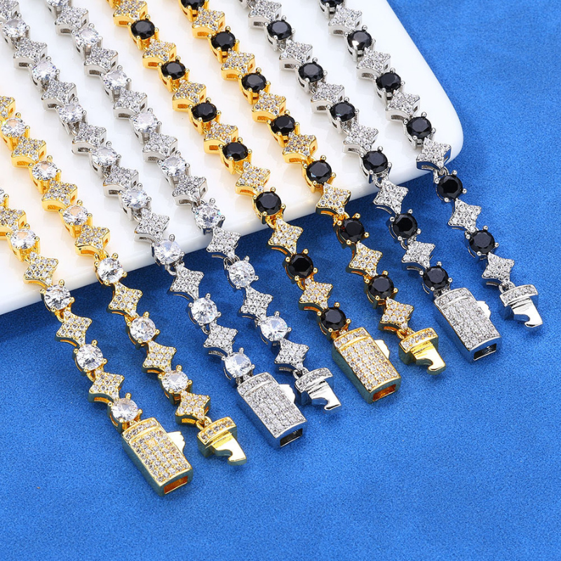 6mm Moissanite Hip Hop Star Chain