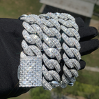 20mm Moissanite T Square Hip Hop Cuban Chain