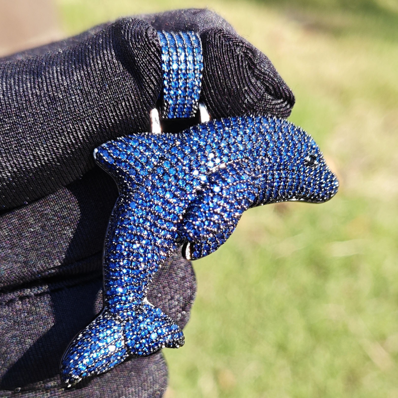 Moissanite Dolphin Pendant