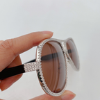 Moissanite Hip-Hop Brown Sunglasses