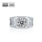 1.0 Carats VVS1 Moissanite Men Ring