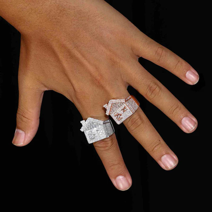 Hip Hop | "3D House Ring" CZ Diamond With 925S