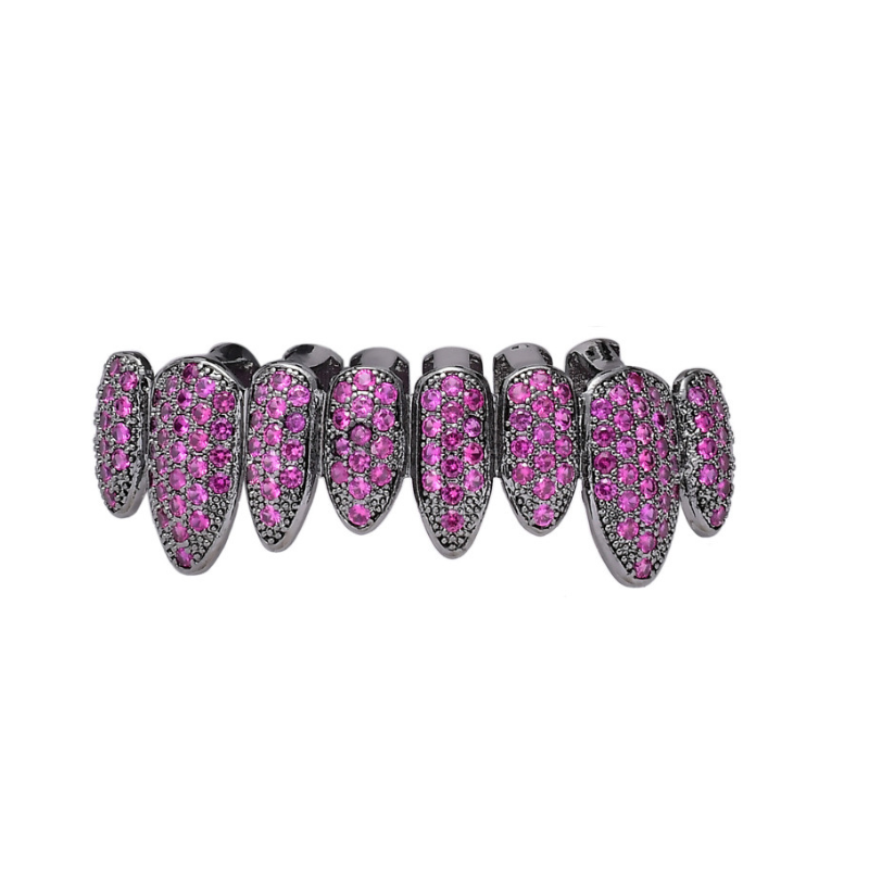 Moissanite Hip Hop Color 8-tooth Grillz