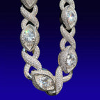 15mm Evil Eye Cuban Chain - 18K White Gold Plated