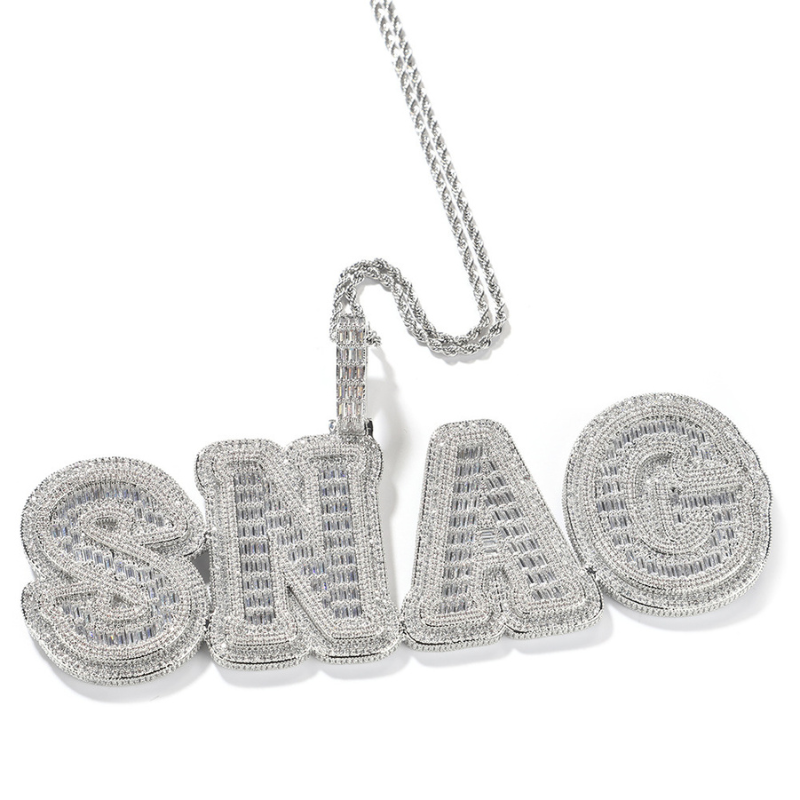 Moissanite alphanumeric custom pendant