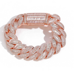 20mm T Square Ice Out Diamond Cuban Bracelet