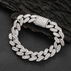 15mm T Square Ice Out Diamond Cuban Bracelet