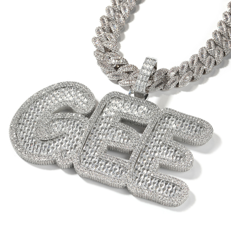 Moissanite Letter Number Custom Pendant
