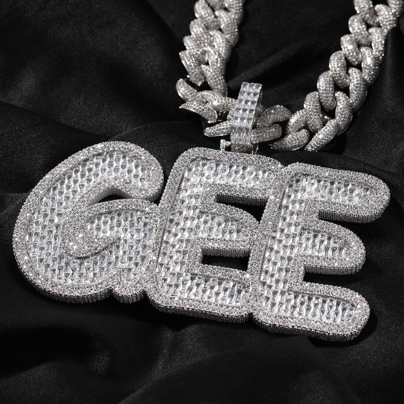 Moissanite Letter Number Custom Pendant