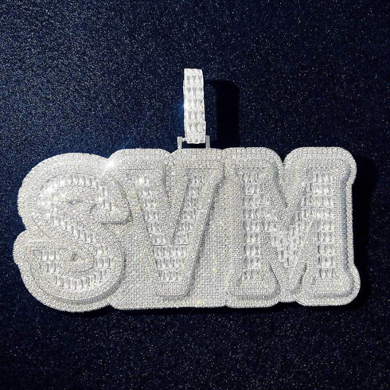 Big Boss Man Moissanite Custom Name Pendants