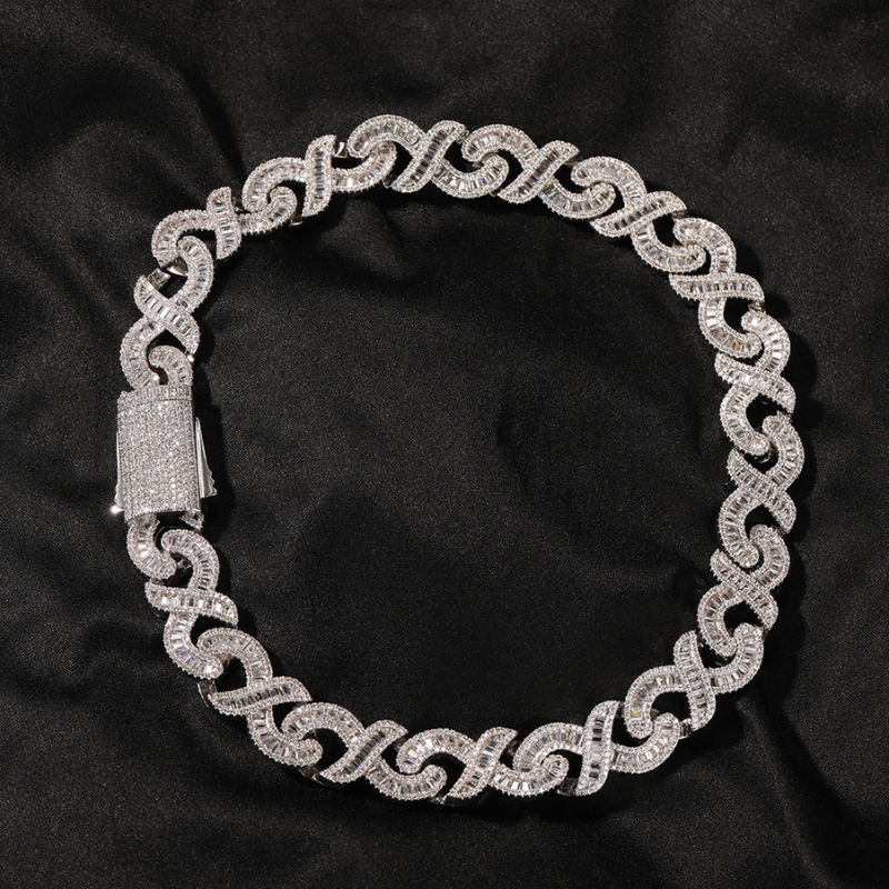 15mm Infinity "∞" Moissanite T Square Diamond Bracelet