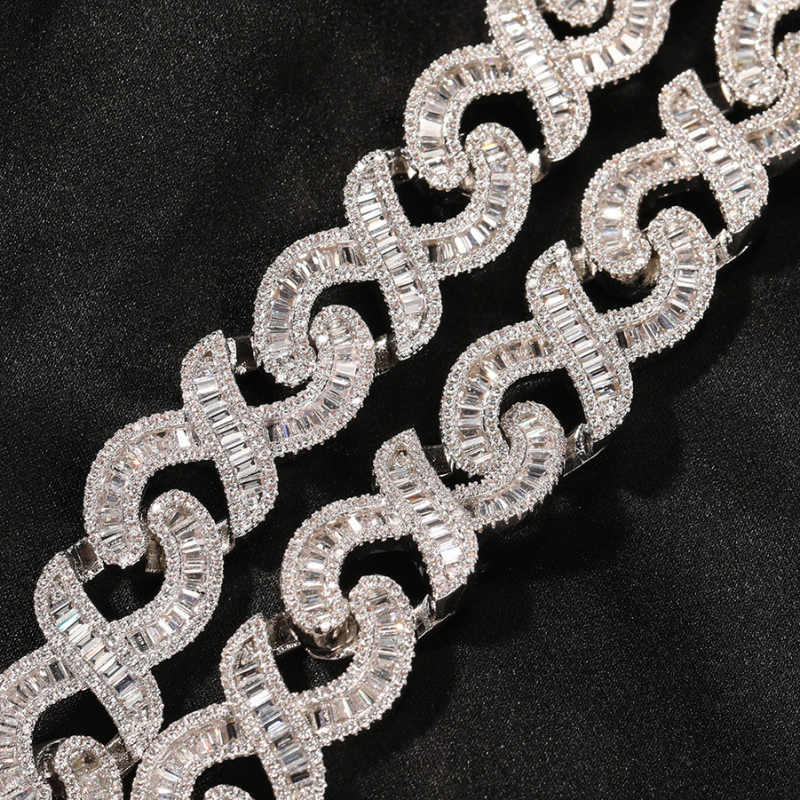 15mm Infinity "∞" Moissanite T Square Diamond Bracelet