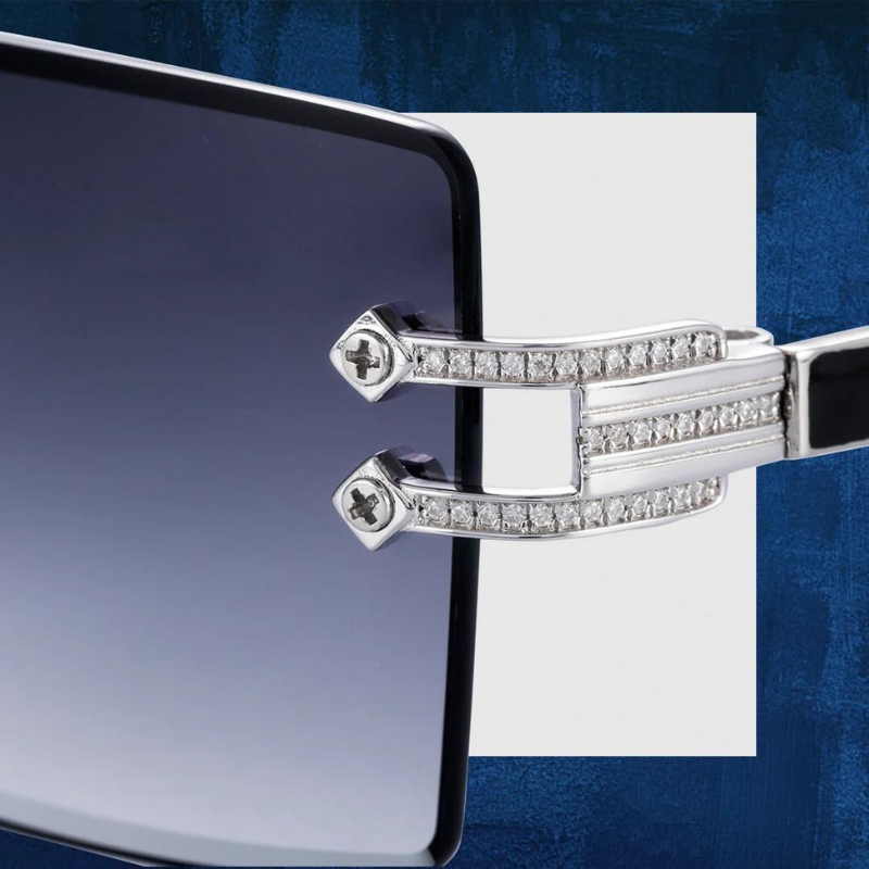 Gradual Grey Rectangle Rimless Sunglasses