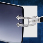 Gradual Grey Rectangle Rimless Sunglasses