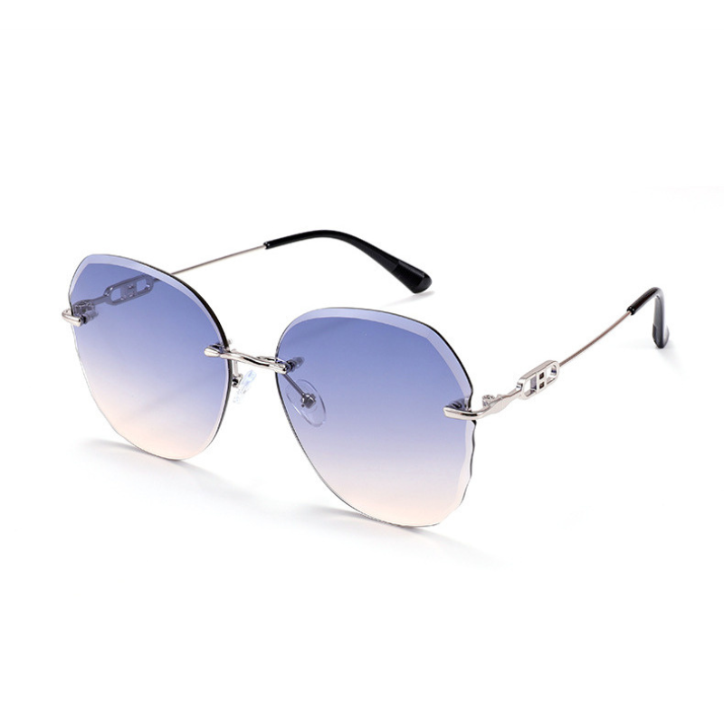Fashion Round Rimless Sunglasses